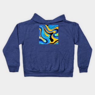 Blue Psychedelic Marble Kids Hoodie